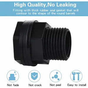 10 Pack Bulkhead Fitting,Garden Hose Threaded 3/4 Inch Male GHT x 1/2 Inch Female NPT Double Threaded Bulkhead Water Tank Connector for Rain Barrels Water Tank Pond Aquarium Tubs Pools Spigot Automotive & Motorcycle