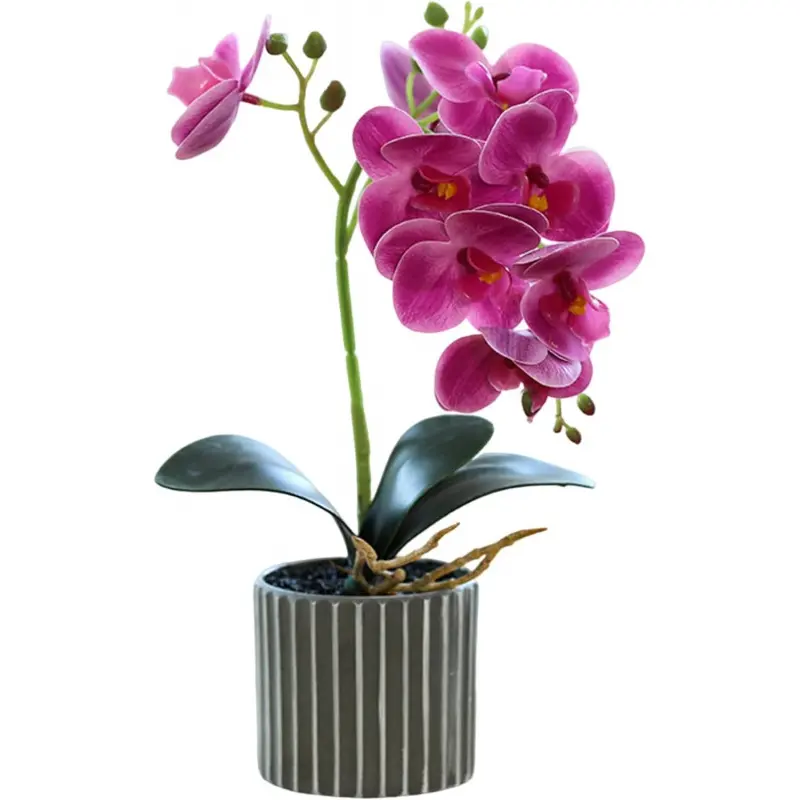 Realistic Artificial Orchid Potted Plant, Lifelike Touch Fake Flower Bonsai, Perfect for Table Centerpiece, Living Room and Home Decoration, Faux Flower Decorations, Fake Potted Plants