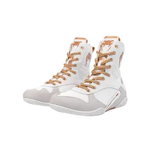 Venum Elite Boxing Shoes - White/Gold - Durable, Quality, Elevated Performance