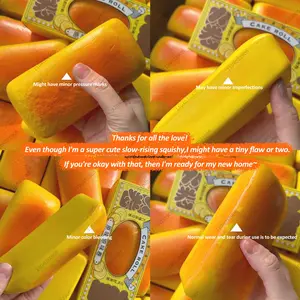 Cheese Cake Bread Slow Rising Moist Squishy Toy Grilled Rice Cake Fidget Toys Anti Stress ASMR Sensory Toys for Kids & Adults