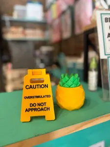 Caution overstimulated Desk Sign