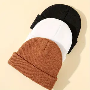 3pcs Combination Pack Solid Color Hat Suitable for Winter Warm baby hat