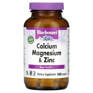 Bluebonnet Nutrition Calcium Magnesium & Zinc, Bone Health, 180 Caplets