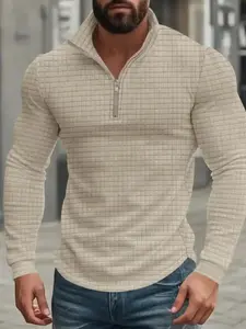 2026 Men's Half Zip Sweatshirt Long Sleeve Casual Pullover Spring Fall Streetwear, men knitwear, fashion sweater, men pullover, cozy sweater, men apparel, winter sweater, men cardigan, casual knit