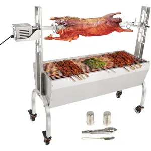 VEVOR Rotisserie Grill, 56in Electric Rotisserie Grill Kit 8 Level Height, BBQ Grills Rotisseries Kit with 132 lbs Load Capacity, Asador de Puerco, Stainless Steel Automatic Grilling Kits for PartiesVEVOR Super Brand Day