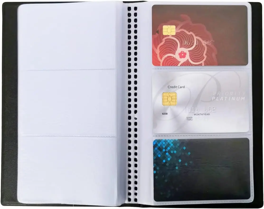 Business Card Organizer Business Card Holder Book, Portable Business Card Binder File Sleeve Storage, Business Card Holders,120 Cards