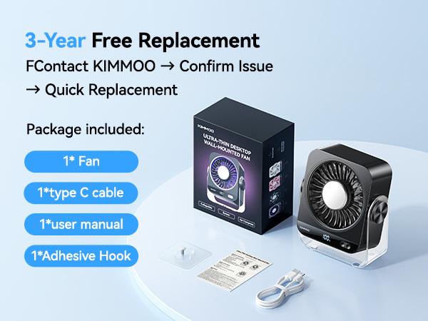 KIMMOO Desk Cooling Fan for Bedroom, 199 Speeds Turbo Airflow,, Digital Display Quiet Table Fan, 270° Rotating Small Rechargeable Battery Desktop Fans for Home Office