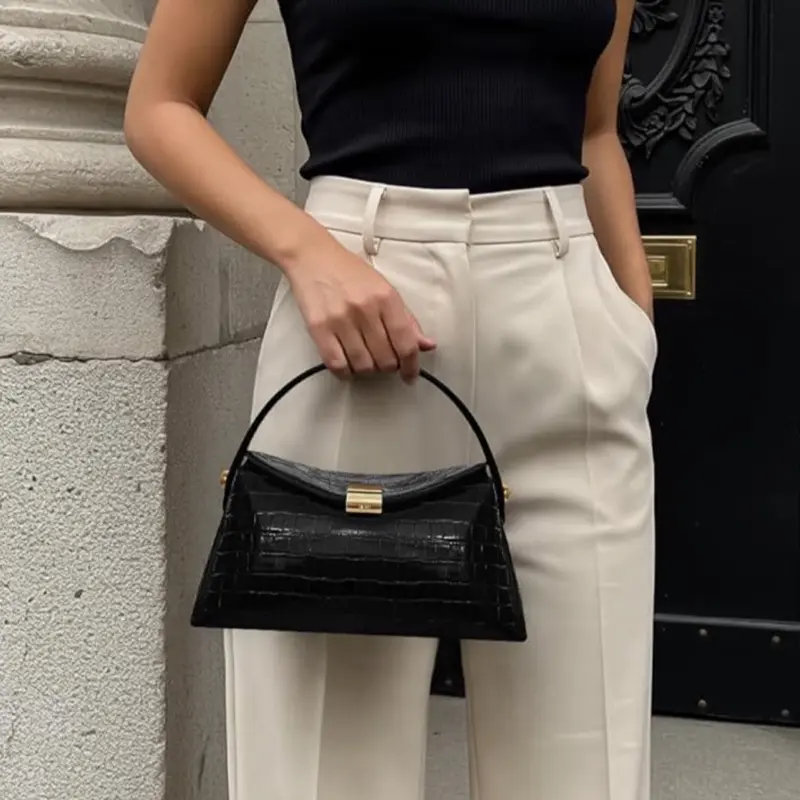 JW PEI Talia Top Handle Bag - Black Croc - TikTok Shop