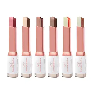 6 Pcs  Shimmery Glitter Eye-shadow Stick Set, Two-Tone Shimmer Gradient Shadow, Duo Chrome Metallic Eyeshadow Stick Waterproof Glitter Eye Shadow Pen for Women Eye Glitter Makeup