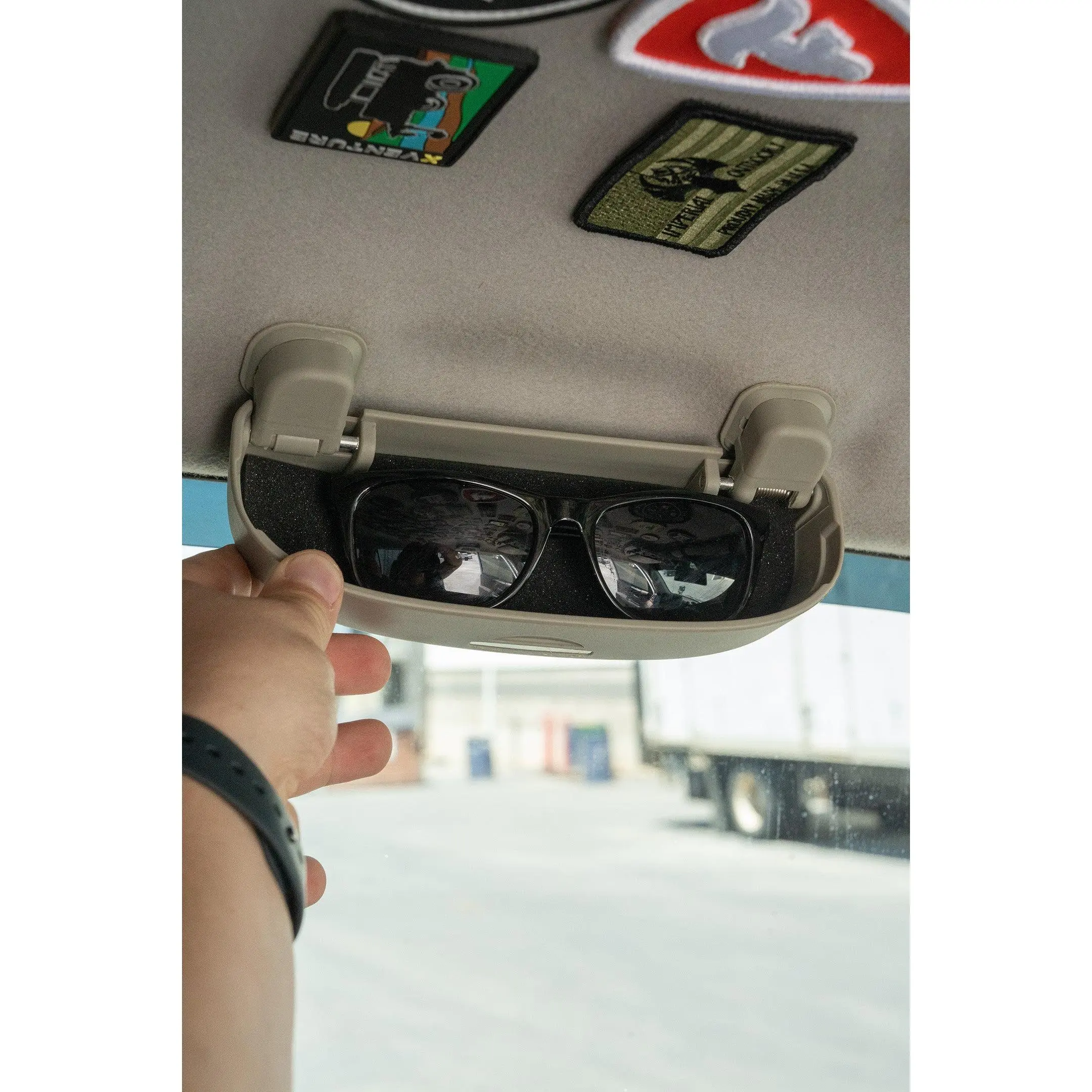 Car Accessories Sunglasses Holder for Toyota 4Runner (2010-2024), Injection Molded & Foam-Lined Grab Handle Replacement, Interior Color-Matched Design, Sunglass Holder