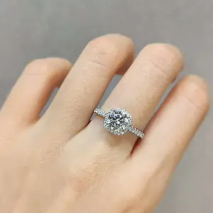 Women's Princess Square Halo 1 Carat Simulated Moissanite Ring, Full Cubic Zirconia Pave Setting, Minimalist Understated Luxury Elegant Stackable Jewelry, Adjustable Opening Cubic Zirconia Rings Gift for Her, Elegant Rings