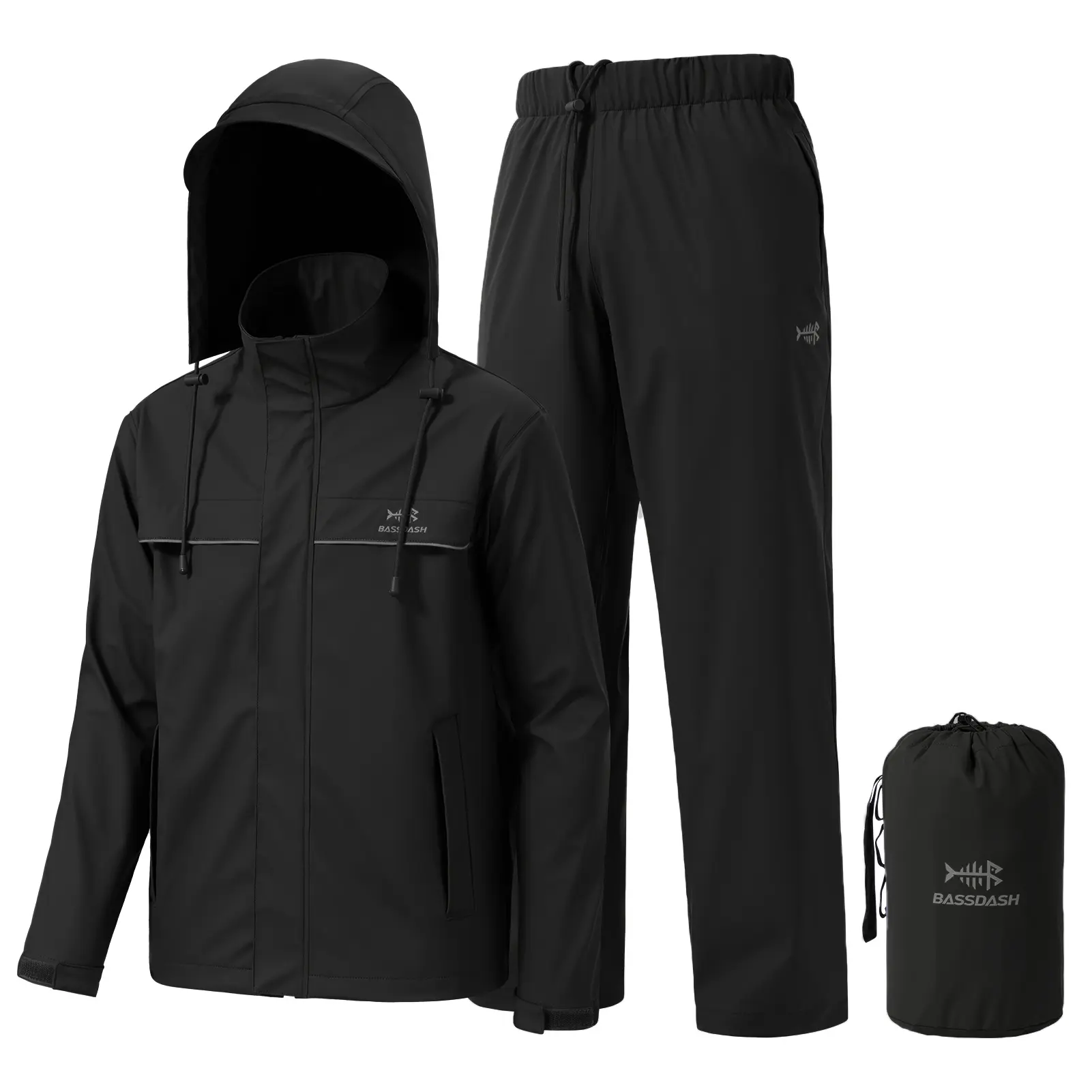 BASSDASH Men’s Rain Suit Waterproof Breathable Durable Fishing Rain Gear Packable for Hunting, Hiking, Running, Cycling FW12 BASSDASH Men’s Rain Suit Waterproof Breathable Durable Fishing Rain Gear Packable for Hunting, Hiking, Running, Cycling FW12