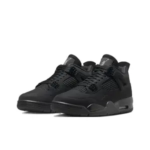 Black Cat anti-slip and durable mid-top retro basketball shoes, unisex black