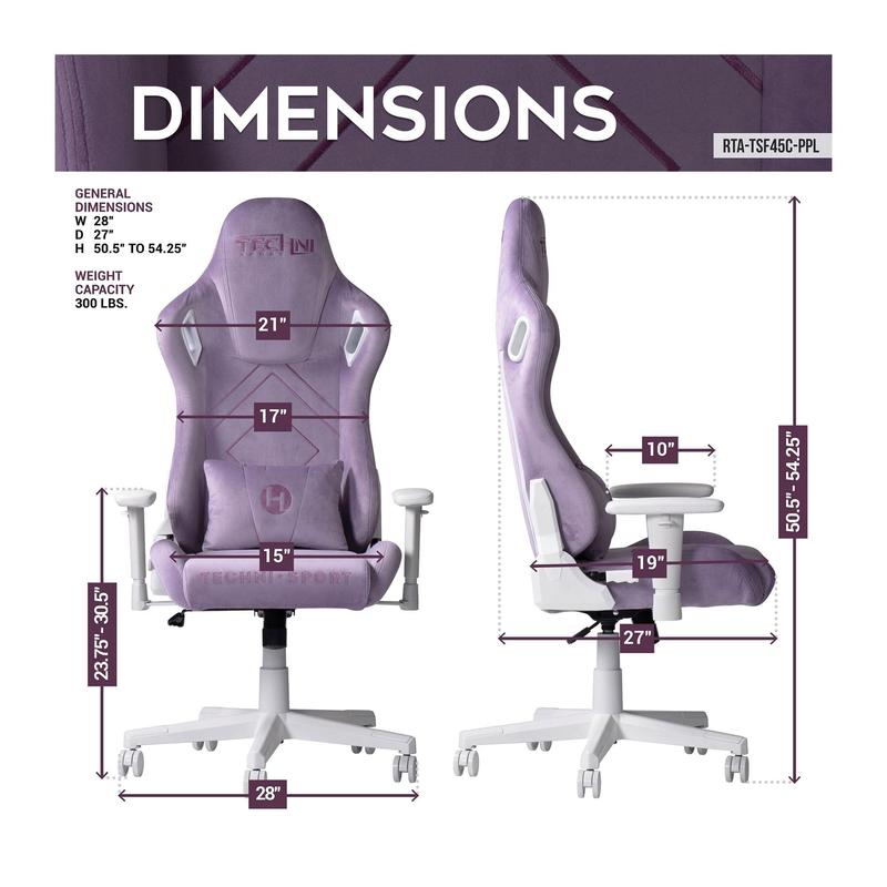 Techni Sport Velvet Memory Foam Adjustable PCGaming Chair