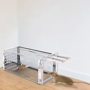 Humane Single-Door Rat Trap Cage - Reusable No-Kill Rodent Control Catcher for Home, Garden Pest Removal