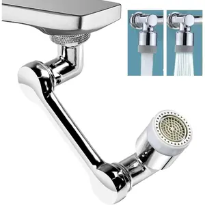 Faucet Extender 1080?Rotating Swivel, Sink Water Faucet Aerator Extension with Robotic Arm,2 Water Flow Modes Universal Fit for Bathroom Kitchen Faucet, Easy DIY Installation