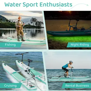 Inflatable Water Bike, 2-In-1 Kayak-Bike Hybrid, Heavy Duty PVC & EVA, with Bike System, Pump, Repair Kit & Carry Bag, Ideal for Lakes, Rivers & Beaches