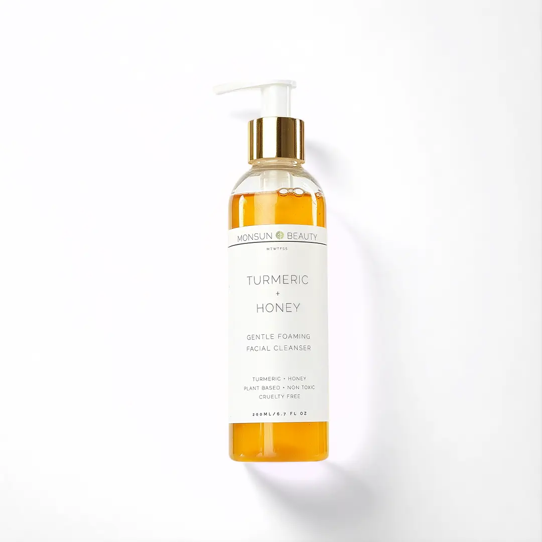 Monsun Beauty Turmeric & Honey Gentle Foaming Facial Cleanser - Plant-Based Vegan Non-Toxic Cruelty-Free, Anti-Inflammatory Antimicrobial Antioxidant Hydrating, Plant Extracts for Skin Clarifying Support, Facial Wash for Normal Skin, Single Item, Facial C