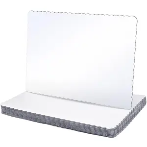 12 Pack 19 X 14 Inch Greaseproof Rectangle Cake Boards Corrugated Single Wall Pad Half Sheet Board Scalloped Dessert Base For Pizza