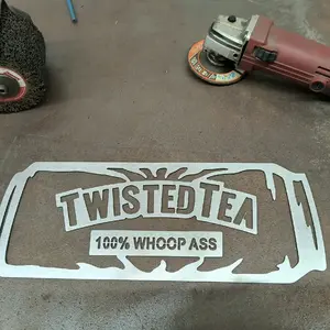 Twisted Tea 100% whoop ass! 16" 14 Gauge American Steel Decor Signs