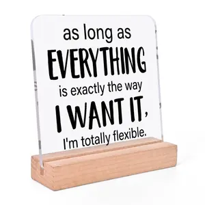 Funny Phrase Sarcastic Humor Sign, 1 Count Humorous Quote Acrylic Desk Decorative Plaque, Office Desktop Ornaments, Home Crafts