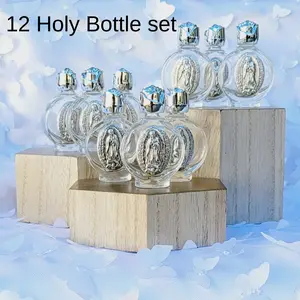 holy water bottle, baptism party favors, catholic water bottle, gifts for guest, Glass, Religious Decor Ornaments