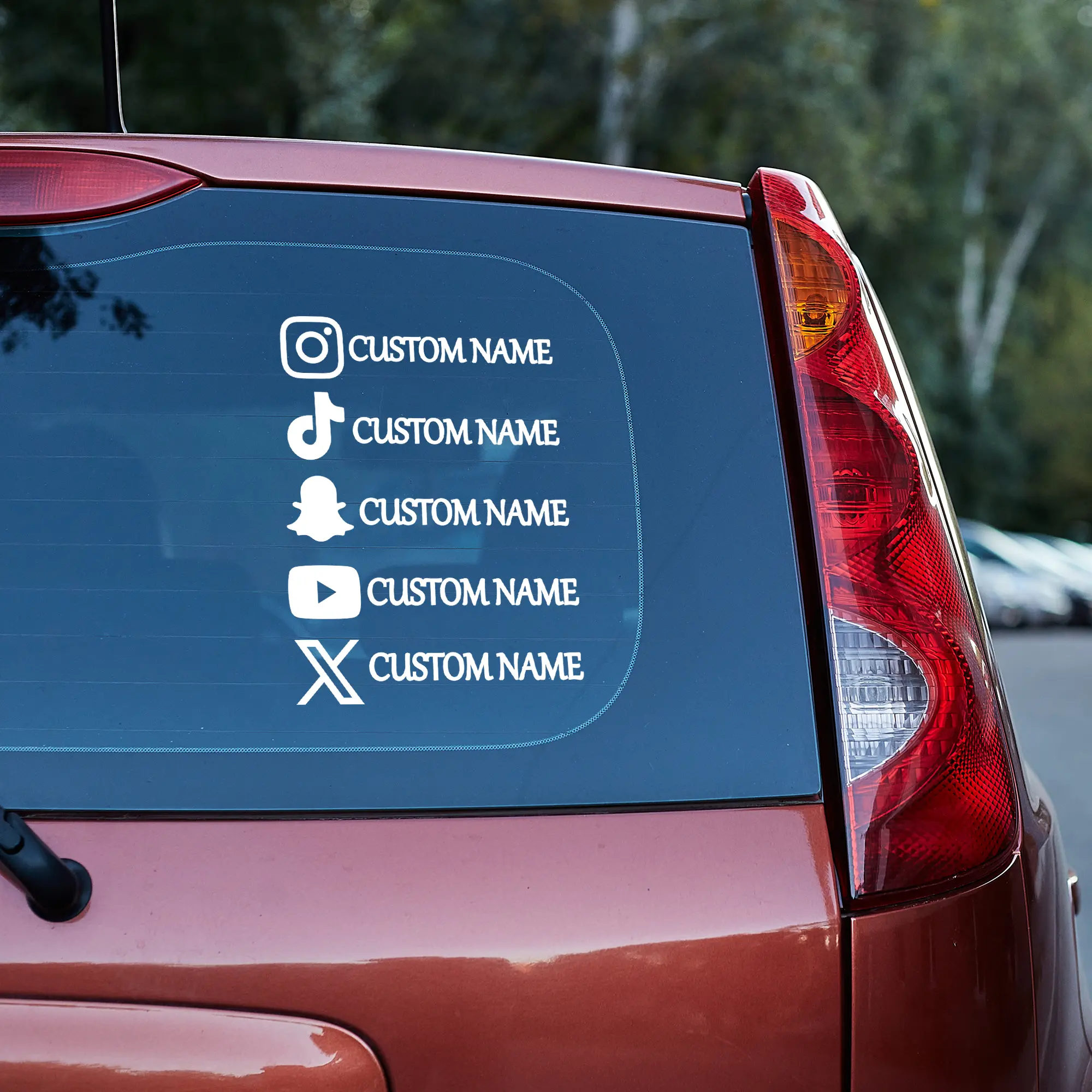 Ride with Custom Social Media Car Vinyl Decals 10 inch decal sticker