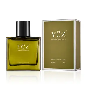 YCZ Amber Glow Unisex Eau De Parfum 50ml, Viral Ocean Fresh Woody Arabian Fragrance, Bergamot-Coconut-Amber Scent, Long-Lasting Luxury Gift for Him & Her