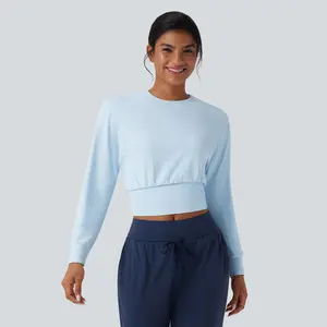 Halara Seamless Flow Round Neck Long Sleeve Workout Sports Top