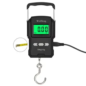 Nova Digital Fishing Scale – 75kg/10g Capacity with Retractable Tape Measure & Backlit LCD