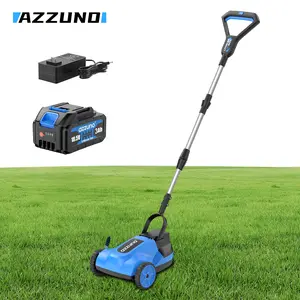 AZZUNO 21V electric lawn mower, with a grass collection efficiency of up to 98%, equipped with a 4Ah battery/charger, upright folding storage, and featuring coverage and bag collection functions, suitable for medium-sized lawns.