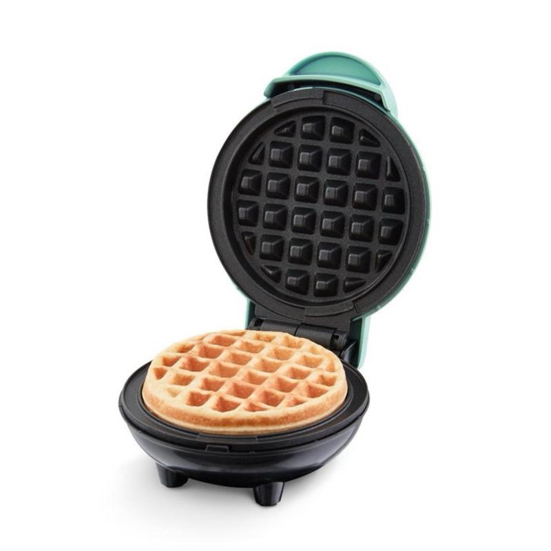 Dash Mini Waffle Maker DMW001 - 4" Snack-Sized Waffles, Dual Nonstick Surfaces, Compact & Lightweight, 350 Watts, Includes Recipe Guide