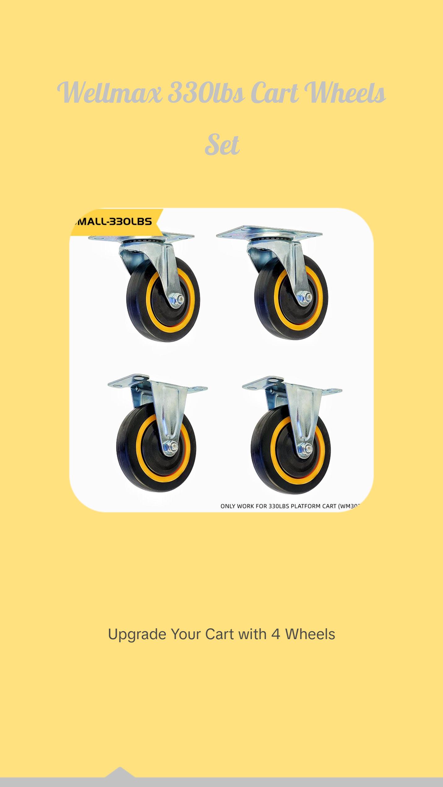 Wellmax 330LBS Platform Cart Replacement Wheels