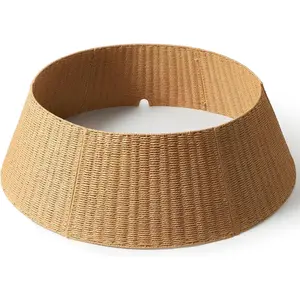 42in  Christmas Tree  - Wicker Woven Tree Collars for Artificial Trees -  Rattan Rustic Farmhouse Basket for Tree Base Cover with Cord Cut-Out for 9ft 10ft 12ft Tree ()