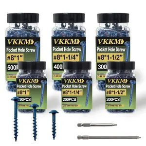 Pocket Hole Screw, Coated Pocket Hole Screw with Screwdriver Bit, Coarse Thread Screw, Fastener for Woodworking