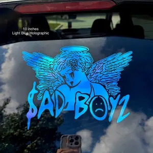 Sad Boyz / Sad Girlz with angel Calcomania Sticker Decal | Cars | Trucks | SUV’s | Car Mods | His and Hers Vehicle Exterior Decoration