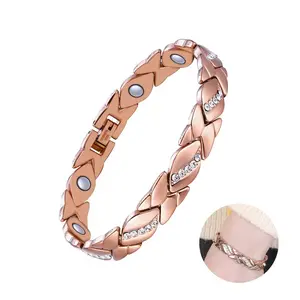 Pure Copper Bracelets for Women,Ultra Magnetic Bracelets for Women,Crystal Valentine's Day Jewelry Gift, outdoor fun bracelets for women