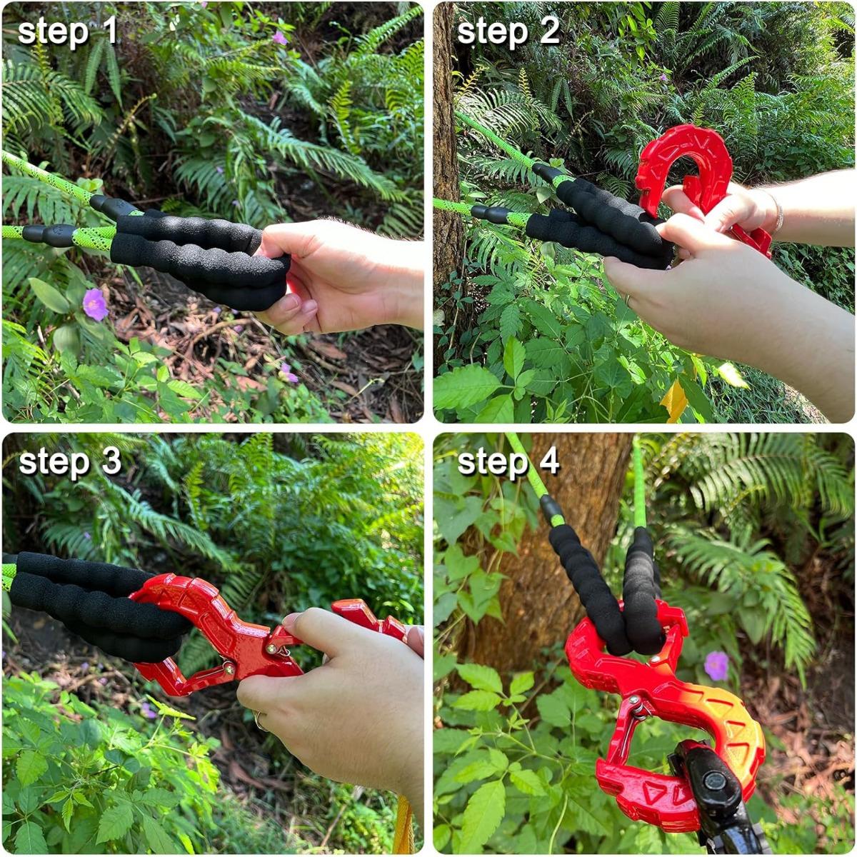 Heavy-Duty Forged S-Type Winch Hook, Dual Recovery Shackle with Anti-Slip Lock, Ultimate 4x4 Off-Road Towing Hook for Truck/SUV/Jeep