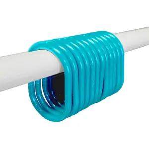 Durable Plastic Shower Curtain Rings Solid or Clear Colors Set of 12 Easy Install No Snaps Clear Color Bathroom Decor