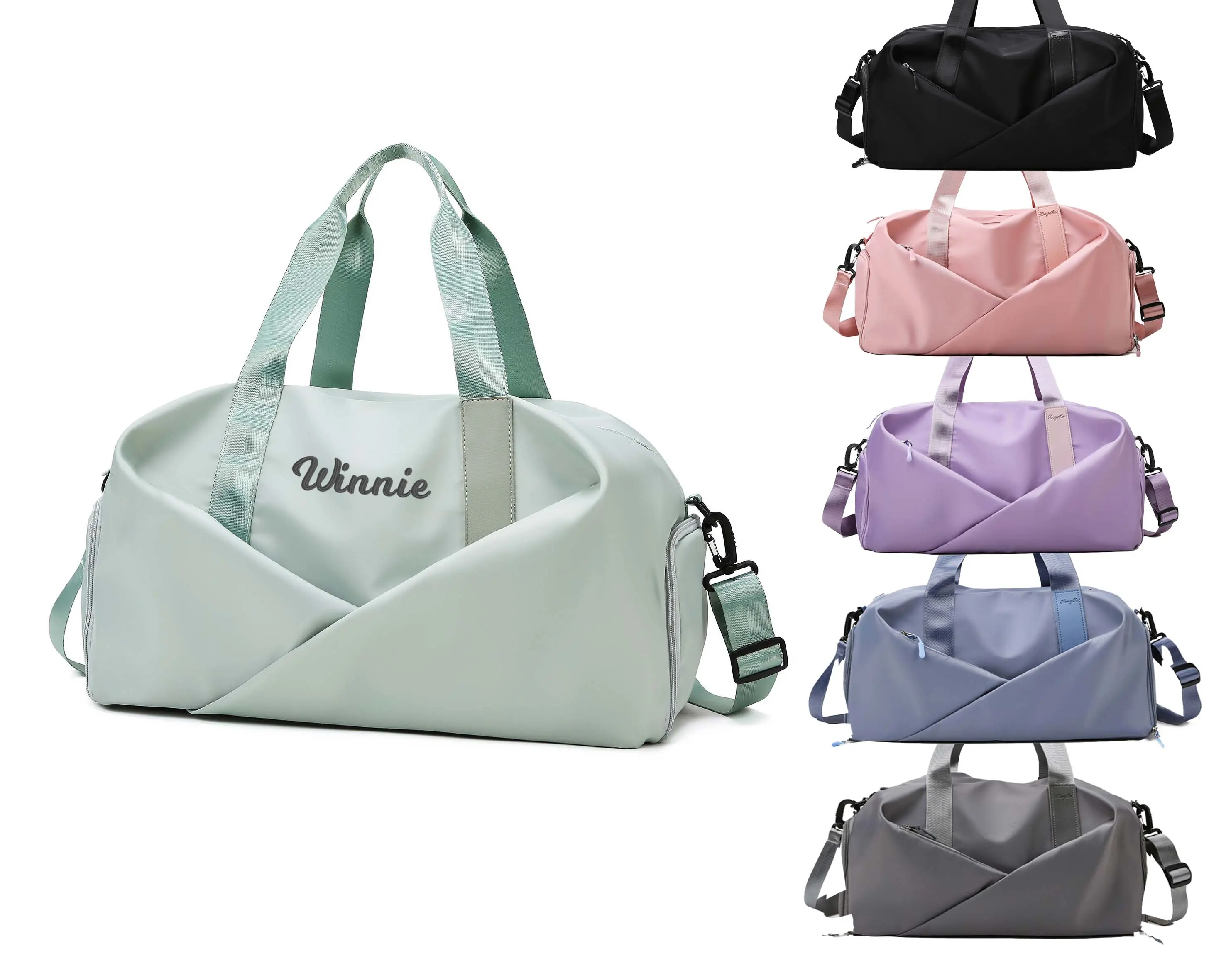 Personalized Duffle Bag, GYM Travel Bag for Women, Weekender Bags with Name, Embroidered Yoga Duffle Bag, Bridesmaid Gift, Christmas Gift