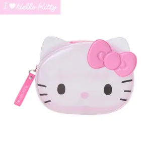 Hello Kitty Pink & Clear Zipper Pouch (I Love Hello Kitty Series)