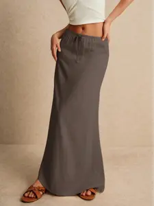 Women's Summer Casual Long Skirt, Elastic Waist Tie Belt Design, Loose Fit Flowy Style, Perfect for Daily Wear & Outdoor Activities