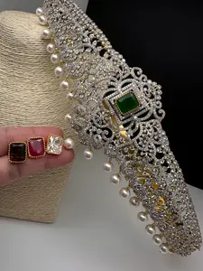 AD Diamond Finish Changeable Stone Hip Belt Kamarbandh