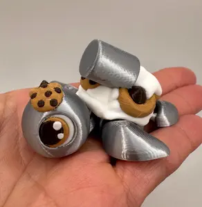 3D Printed Milk & Cookies Turtle • Cute Dessert Turtle • Articulated Figurine