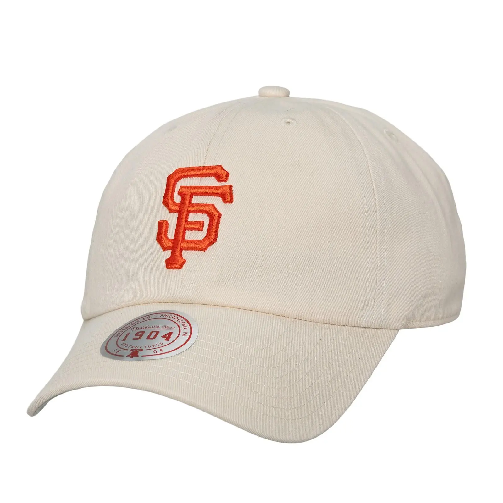 Mitchell & Ness San Francisco Giants Cream Unisex 100% Cotton Casual Embroidered Graphic Off-Season Strapback Hat - MLB Vintage Throwback Dad Cap, Adjustable Retro Cooperstown Style Fan Gift