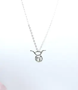 Taurus Zodiac Pendant - White Topaz – Sterling Silver