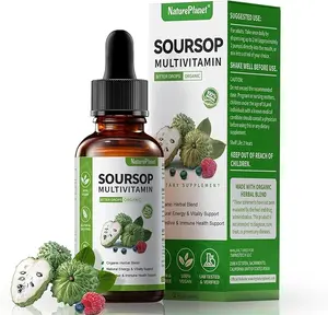 NaturePlanet Graviola Soursop Bitters Liquid Drops, 5000mg Soursop Fruit & Leaf Extract + 10 Bitters Botanicals for Immune Support Digestive Health Antioxidant Boost Vegan
