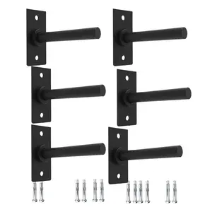 Garvee 6 Pack Wall Mounted Weight Plate Holder Rack for 1" Bumper Plates, Max Capacity 300 Lb, Durable Home Gym Organizer for Efficient Weight Storage