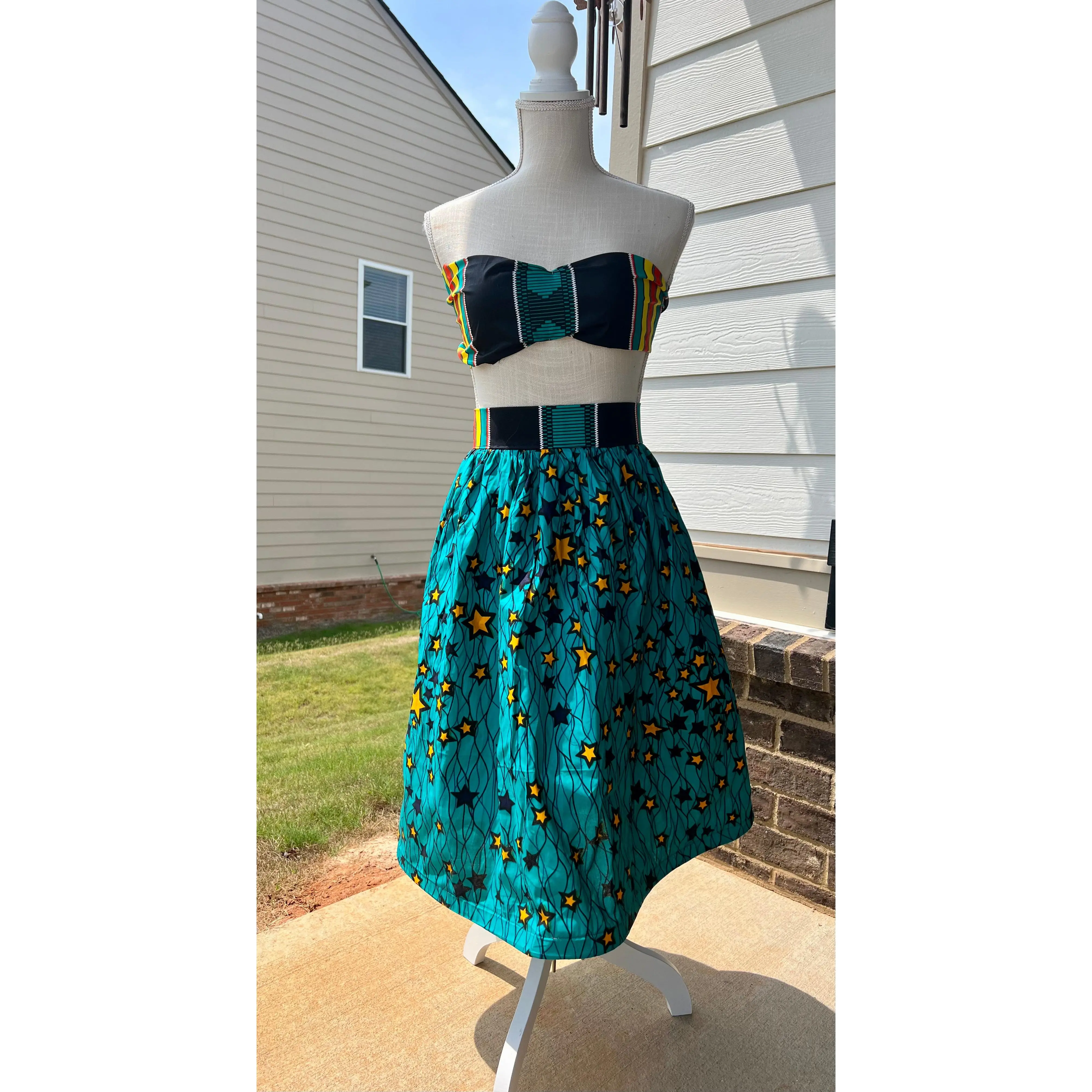 Ankara Print Gathered Skirt