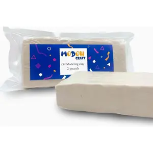 Plasticine Oil Based Modeling Clay, Non Hardening Reusable Clay, Non Toxic No Bake Professional Oil Base Sulfur Free Sculpting Clay (White)